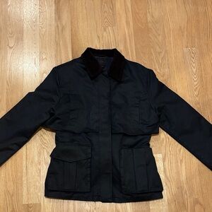 Zara navy Jacket with Brown Collar